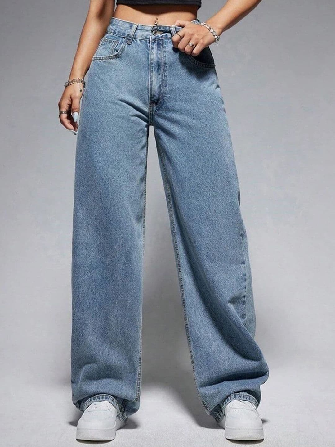 Aadvi Fashion Women Original Straight Fit High-Rise Low Distress Stretchable Jeans - view 1