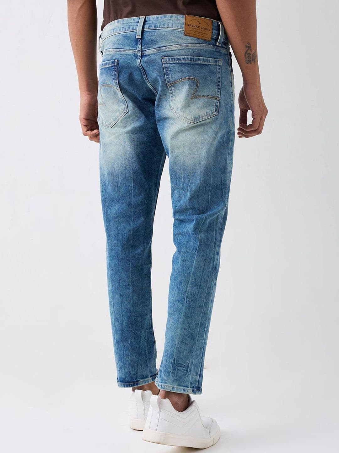 SPYKAR Men Regular Fit Mid-Rise Low Distress Heavy Fade Jeans thumbnail 5