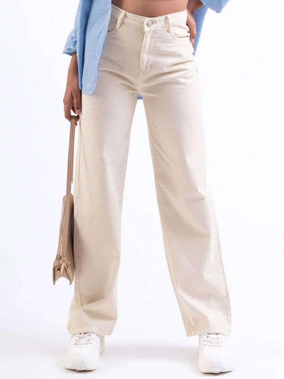 Z & G trends Women Wide Leg High-Rise Low Distress Jeans - view 1