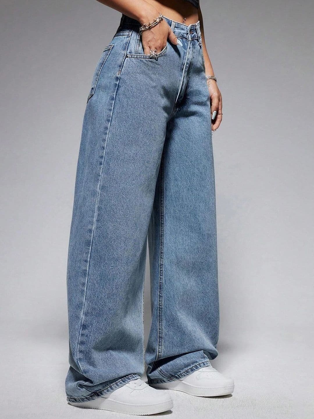 Aadvi Fashion Women Original Straight Fit High-Rise Low Distress Stretchable Jeans thumbnail 4