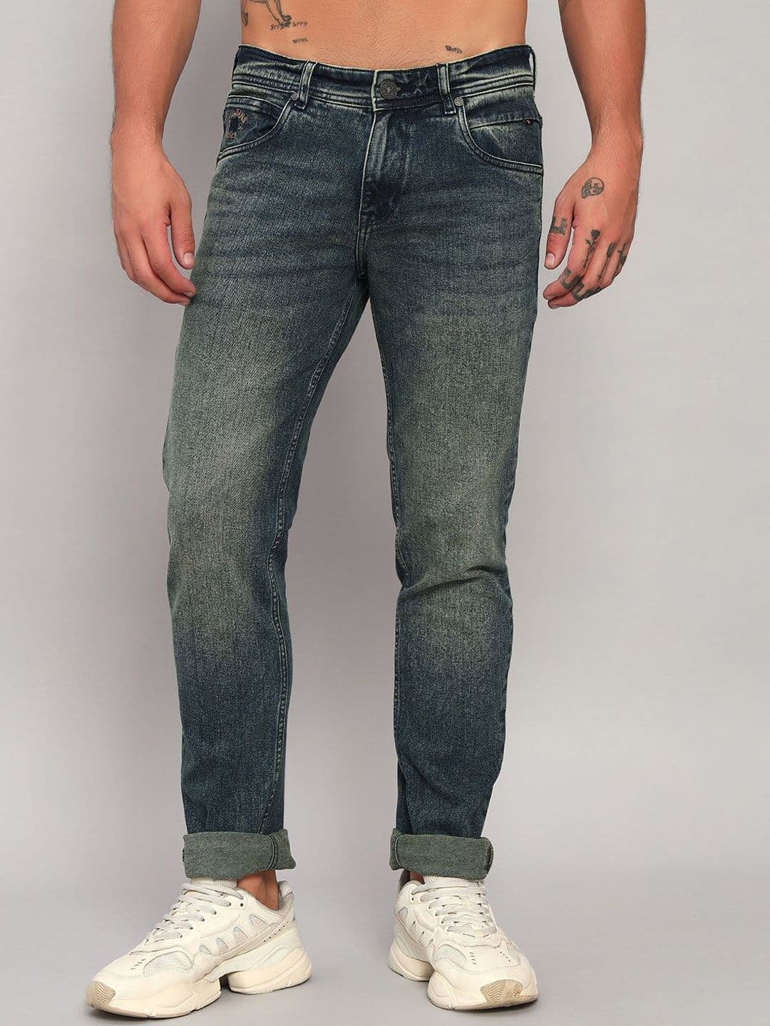 Cantabil Men Solid Original Regular Fit Mid-Rise Light Fade Jeans - view 1