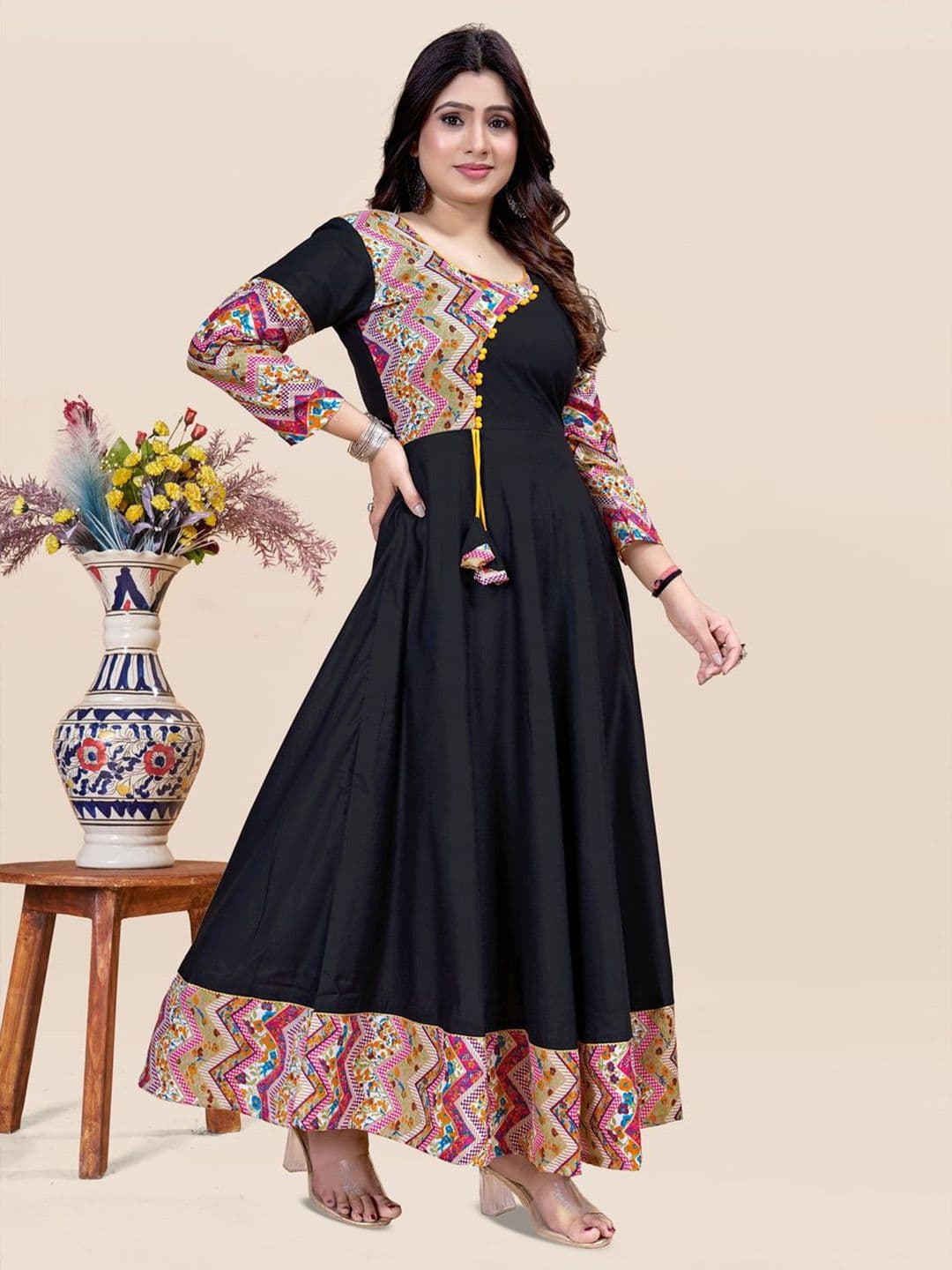 MEESORRA Printed Plus Size Fit & Flare Ethnic Dress thumbnail 5