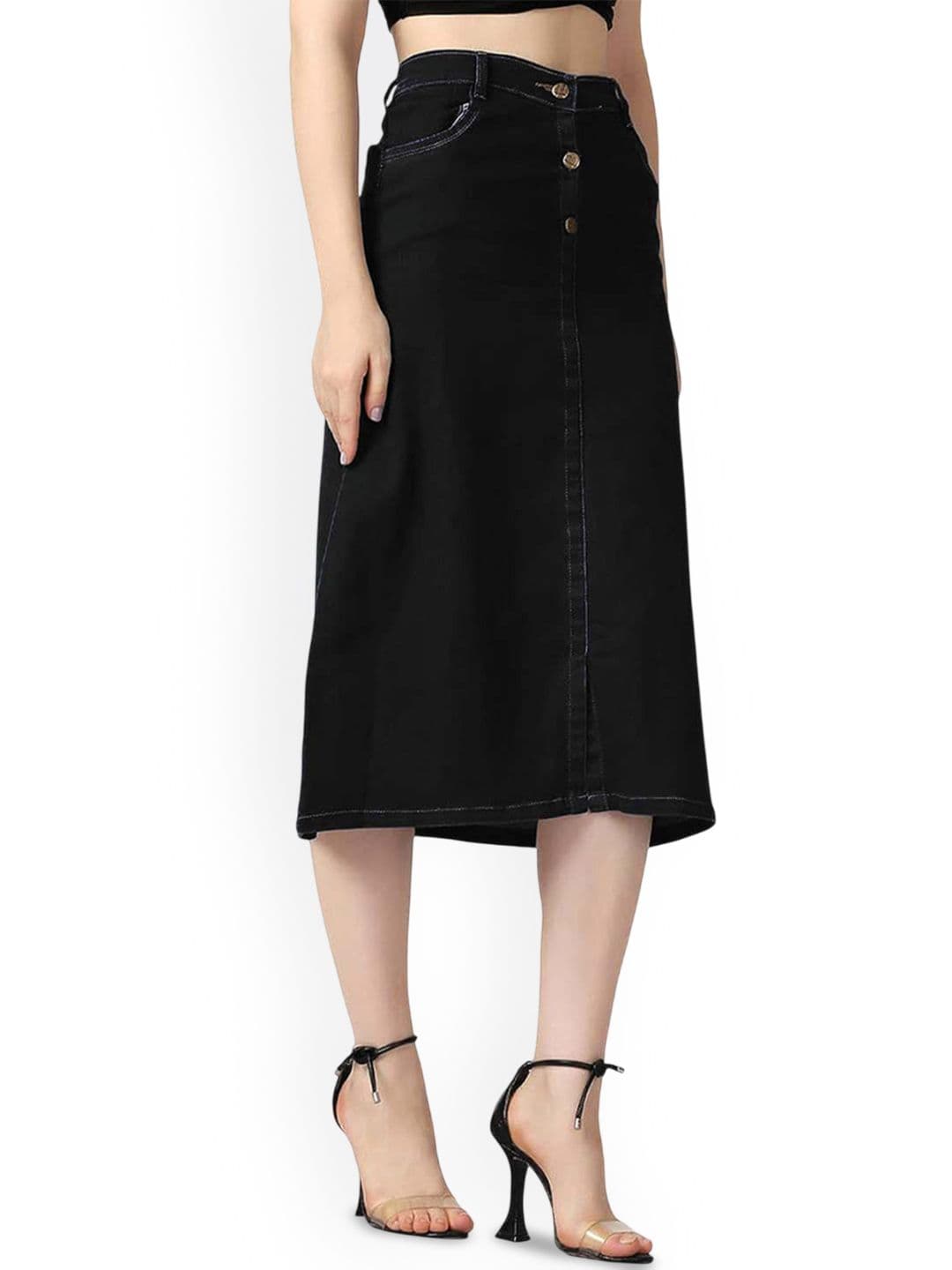 Tripursundari Fashion Denim Straight Midi Skirt thumbnail 3