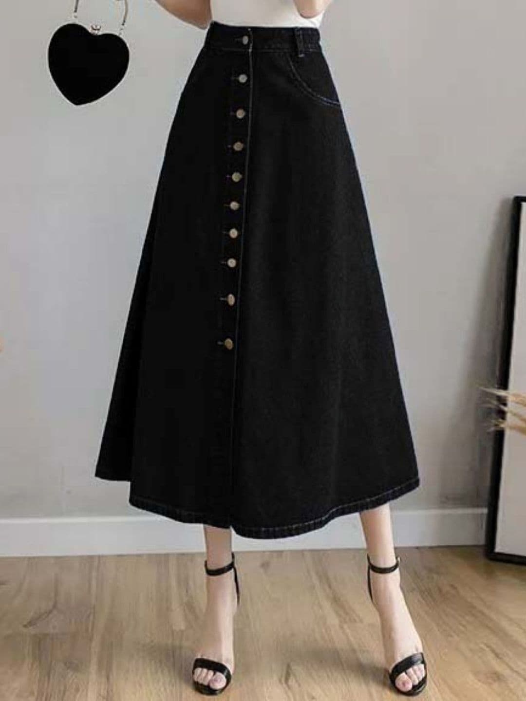 Tripursundari Fashion Open-Front A-Line Maxi Skirt - view 1