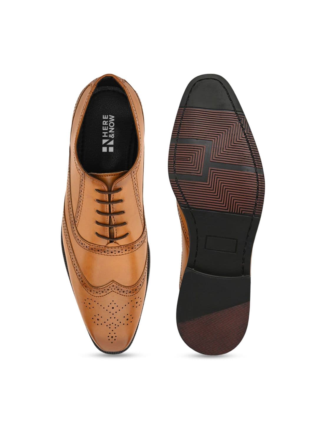 HERE&NOW Men Leather Formal Brogues thumbnail 2