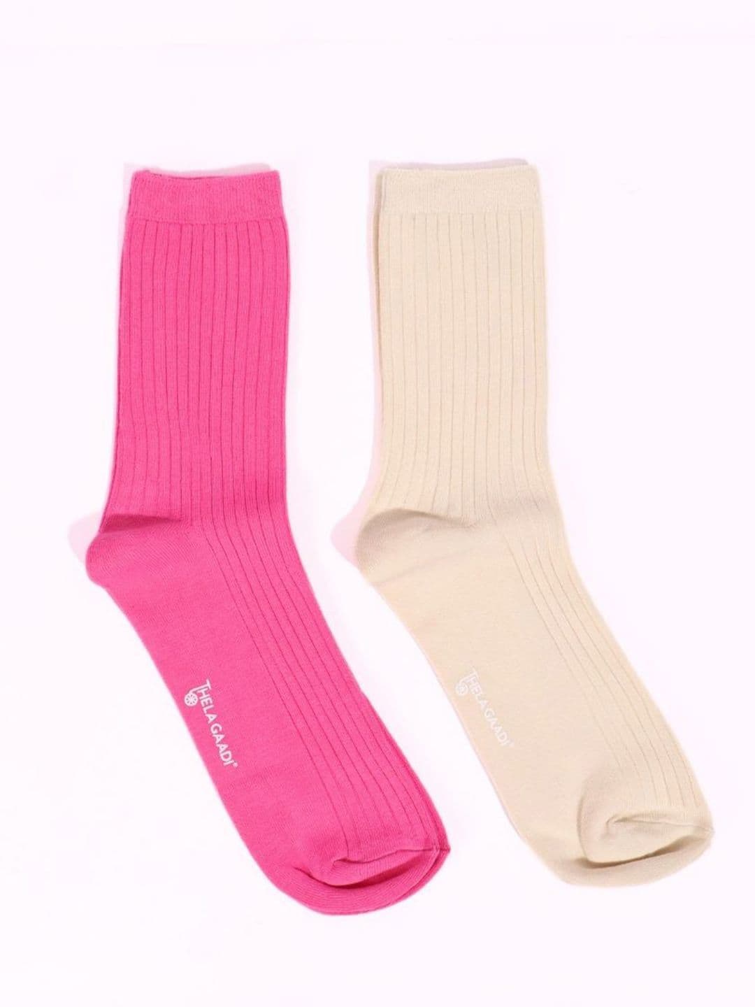 Thela Gaadi Pack Of 2 Ribbed Calf Length Socks - view 1