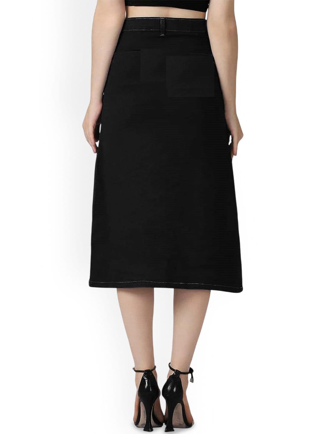 Tripursundari Fashion Denim Straight Midi Skirt thumbnail 2