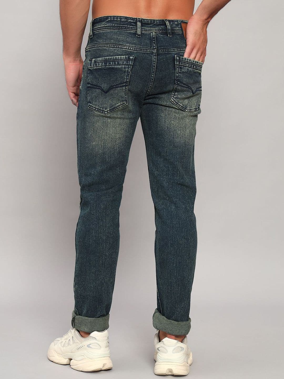 Cantabil Men Solid Original Regular Fit Mid-Rise Light Fade Jeans thumbnail 2