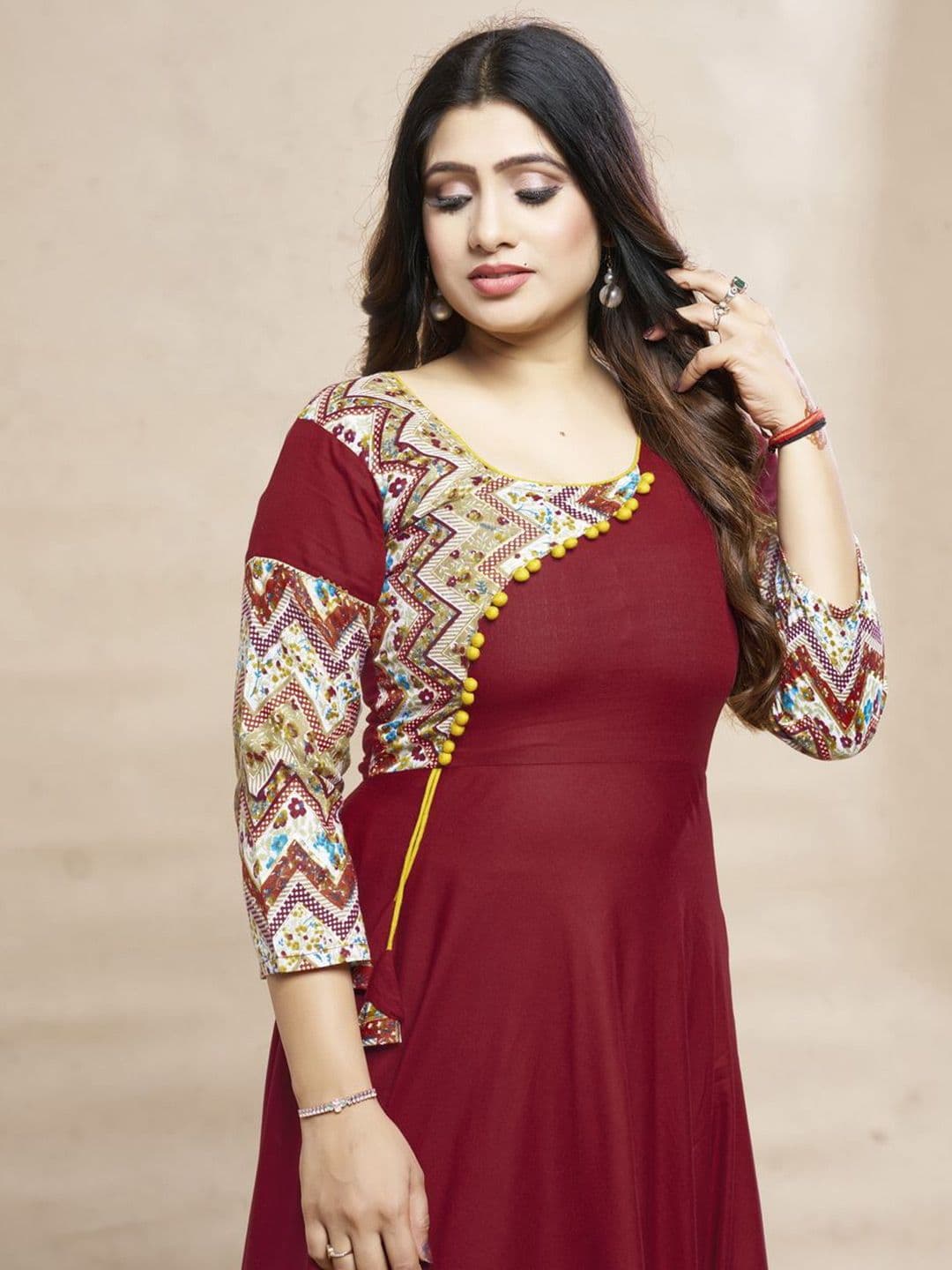 MEESORRA Printed Fit And Flare Ethnic Dresses thumbnail 2