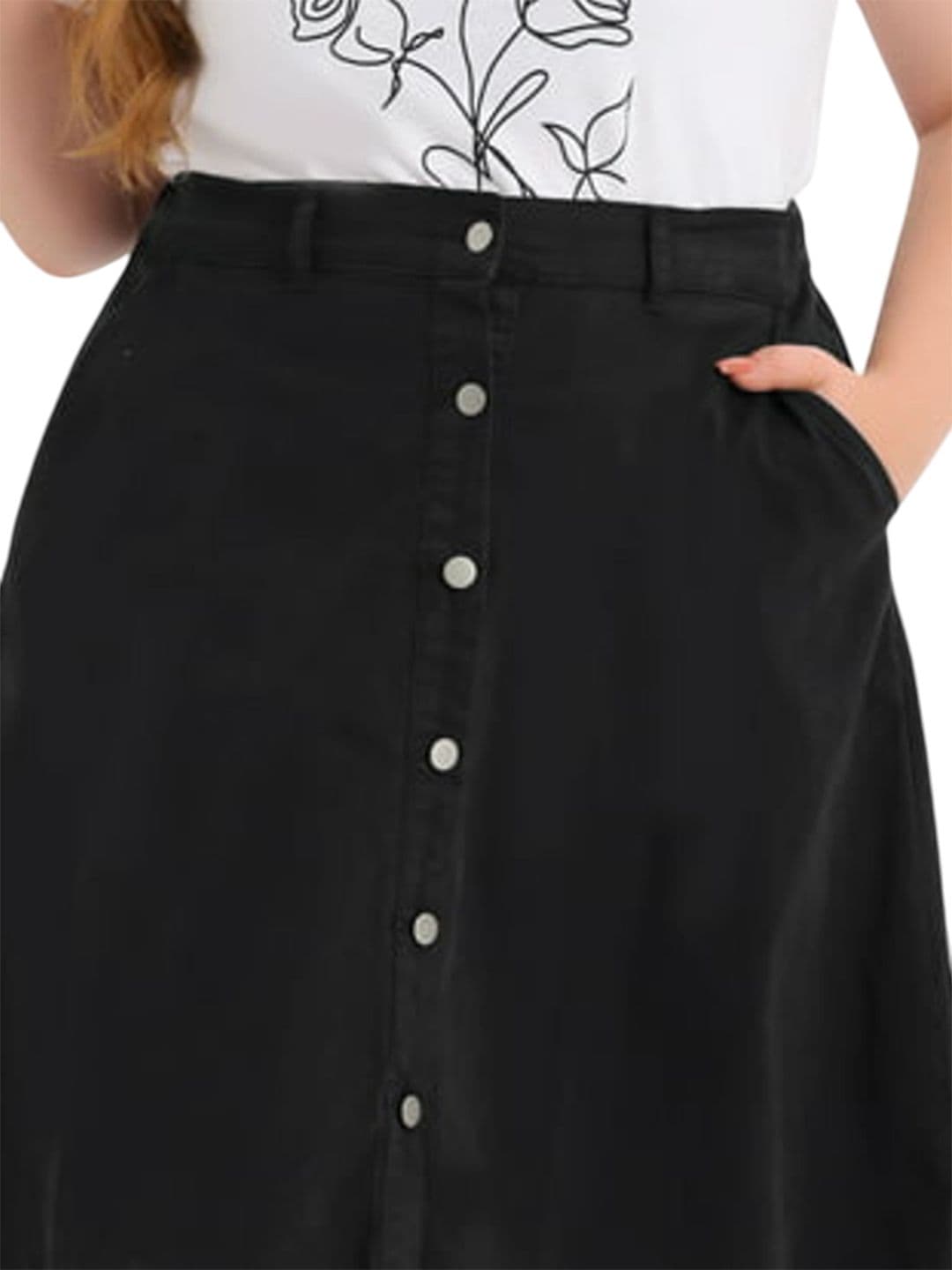 Tripursundari Fashion Denim High-Waist A-Line Knee Length Skirt thumbnail 4