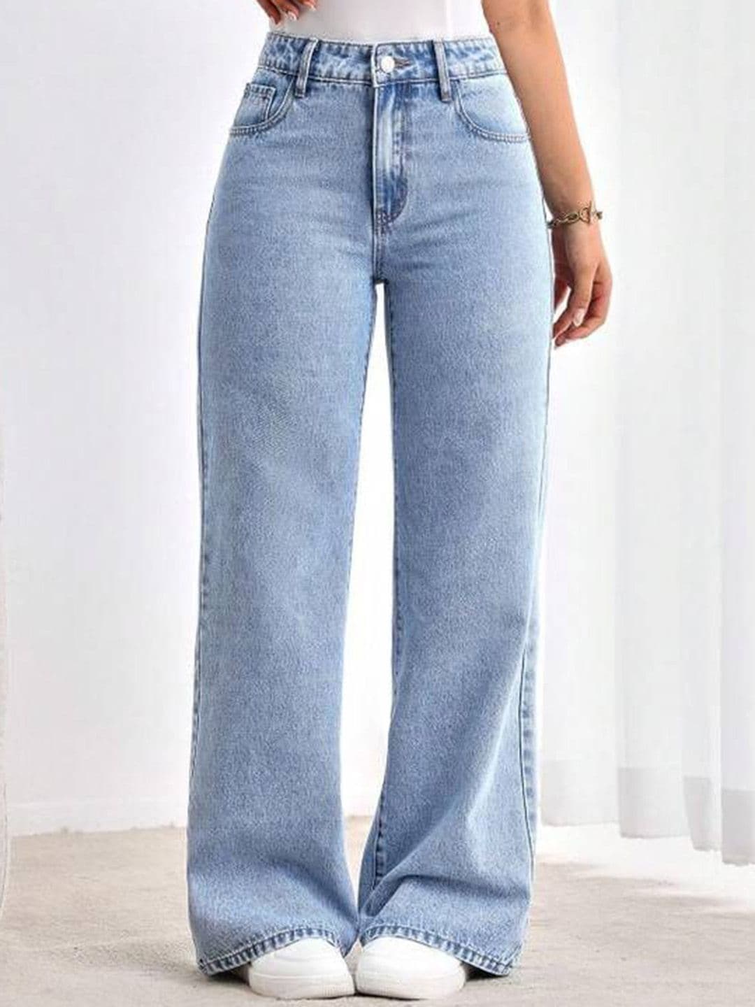 VBEAUTI Women Solid Jean Boyfriend Fit High-Rise Stretchable Jeans - view 1