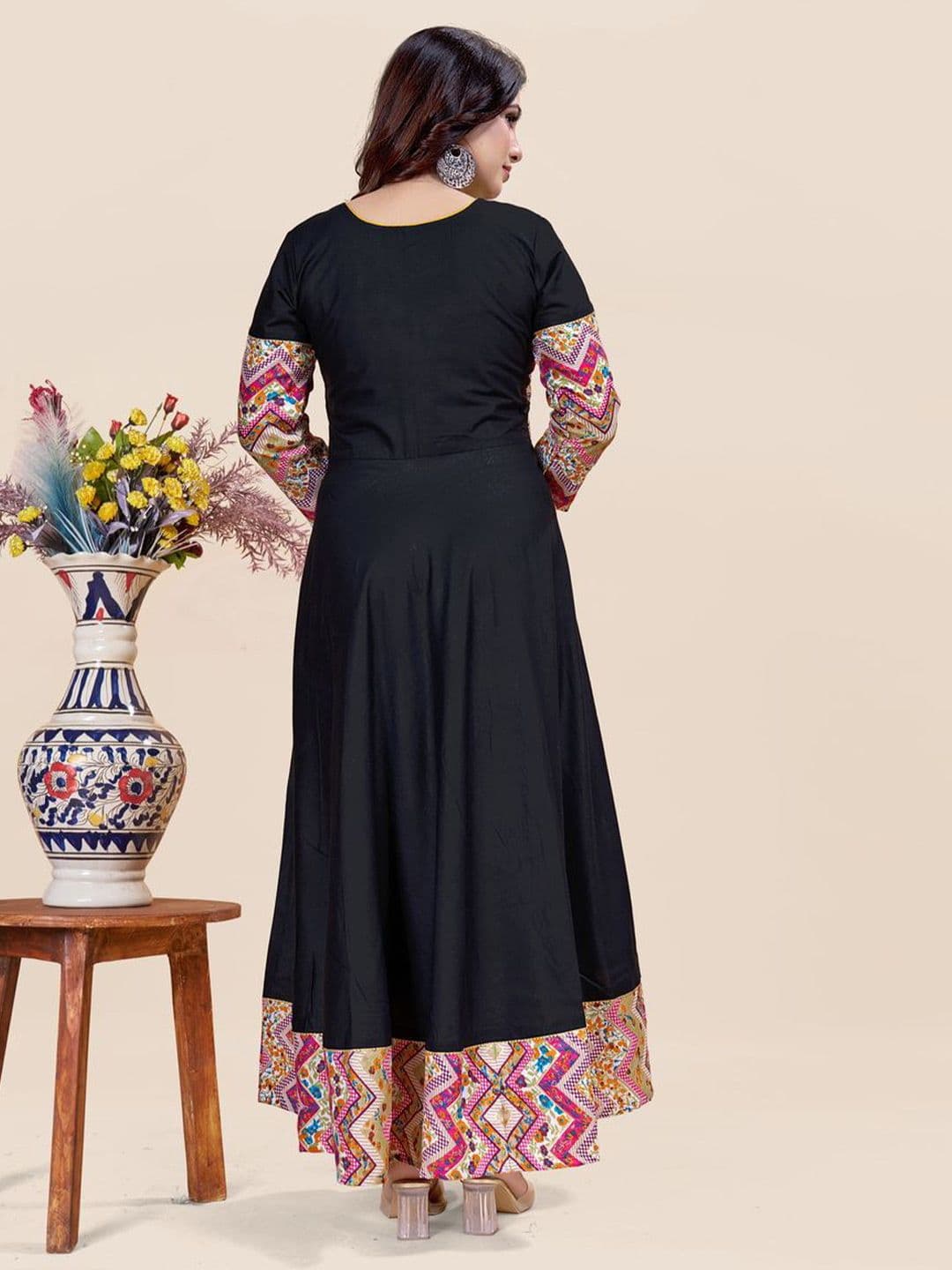 MEESORRA Printed Plus Size Fit & Flare Ethnic Dress thumbnail 6