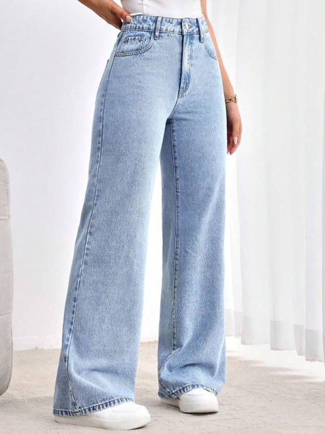 VBEAUTI Women Solid Jean Boyfriend Fit High-Rise Stretchable Jeans thumbnail 3