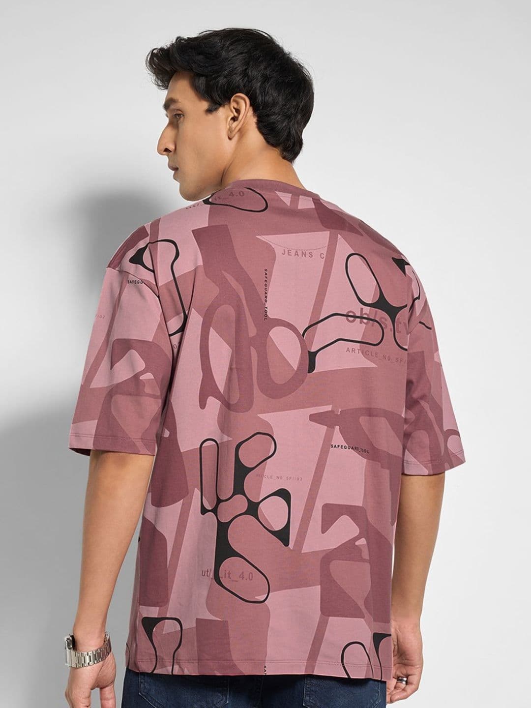 SF JEANS by Pantaloons Graphic Printed Round Neck Cotton Relaxed Fit T-shirt thumbnail 3
