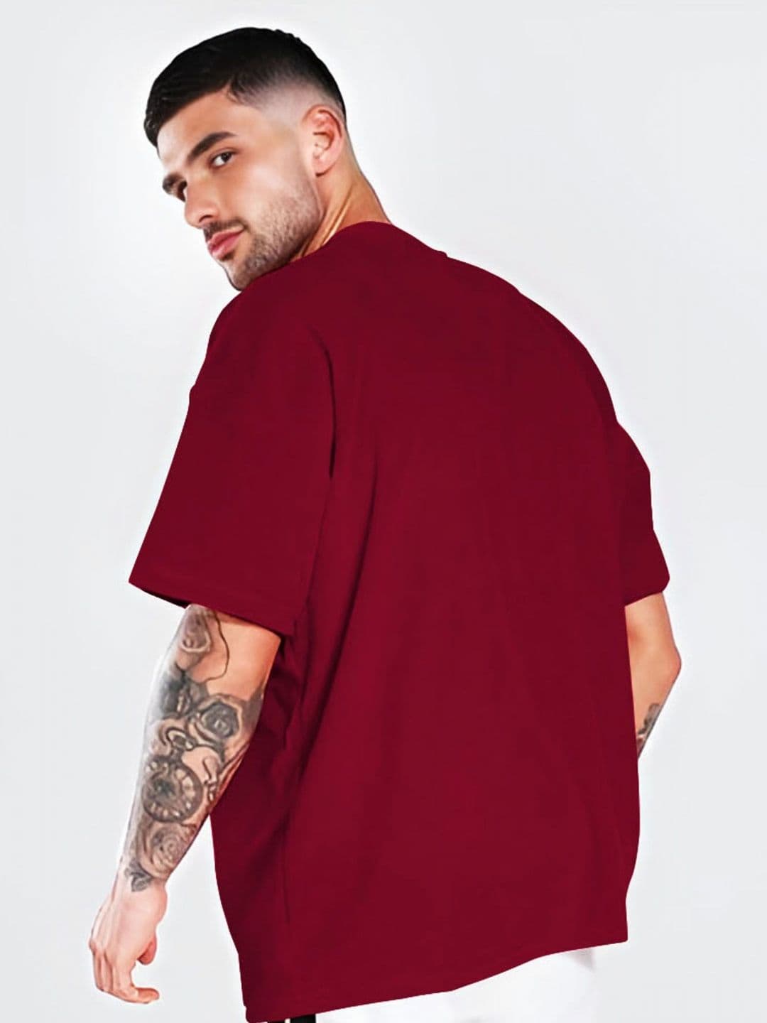 AUSK Typography Printed Round Neck Cotton Oversized T-shirt thumbnail 3