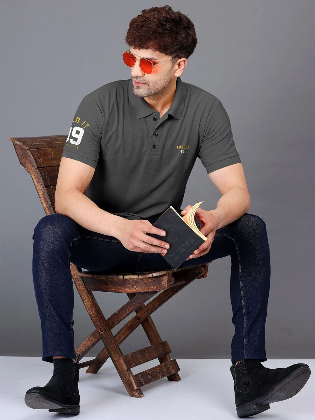 TAZO Solid Polo Collar Cotton T-shirt thumbnail 2