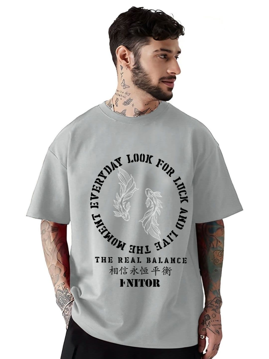 AUSK Typography Printed Round Neck Oversized T-shirts thumbnail 5