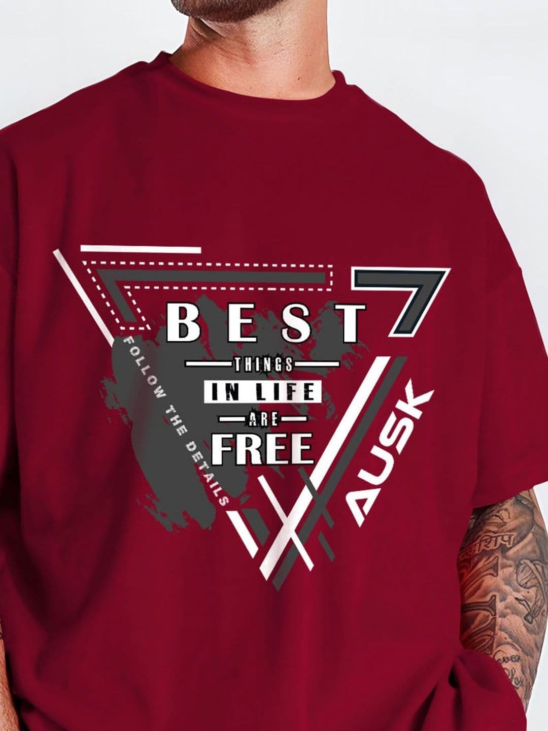 AUSK Typography Printed Round Neck Cotton Oversized T-shirt thumbnail 4