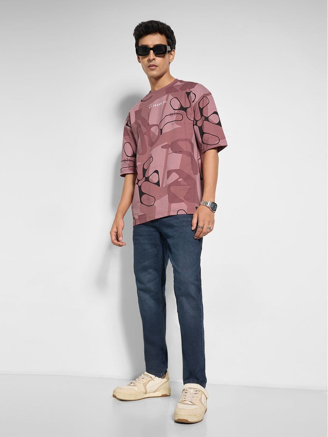 SF JEANS by Pantaloons Graphic Printed Round Neck Cotton Relaxed Fit T-shirt thumbnail 6