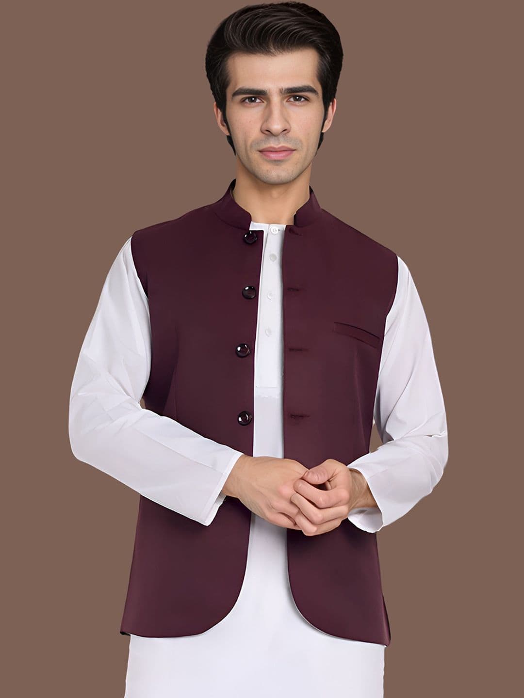 Moda Rapido Mandarin Collar Nehru Jacket - view 1