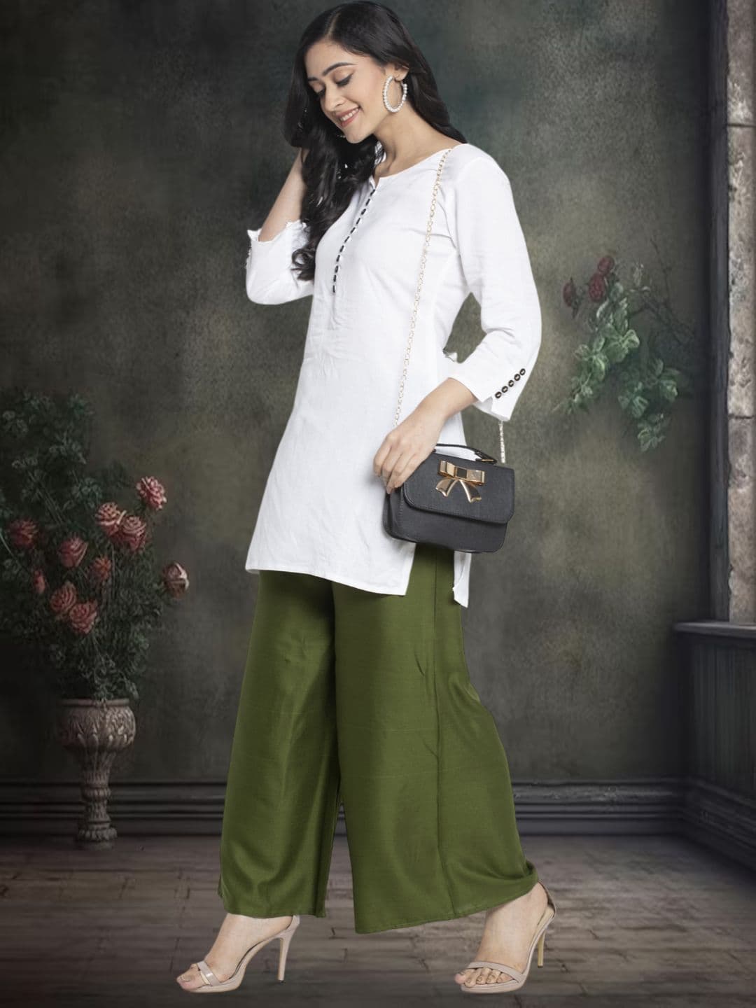 GRACIT Women Flared Knitted Ethnic Palazzos thumbnail 4