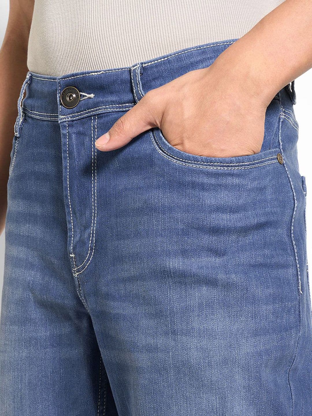 SF JEANS by Pantaloons Men Regular Fit Mid-Rise Light Fade Jeans thumbnail 4
