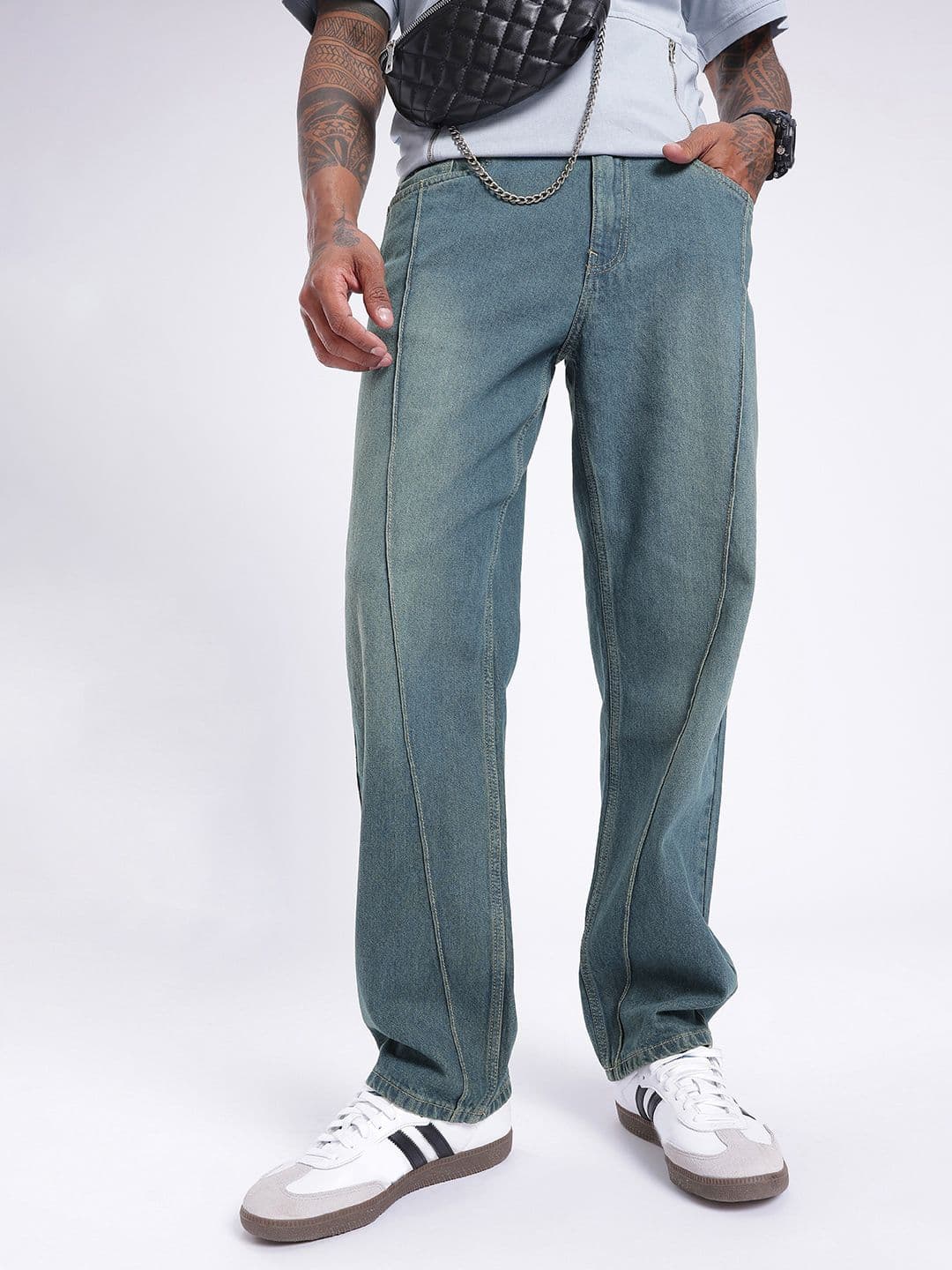 glitchez Men Straight Fit Heavy Fade Jeans - view 1