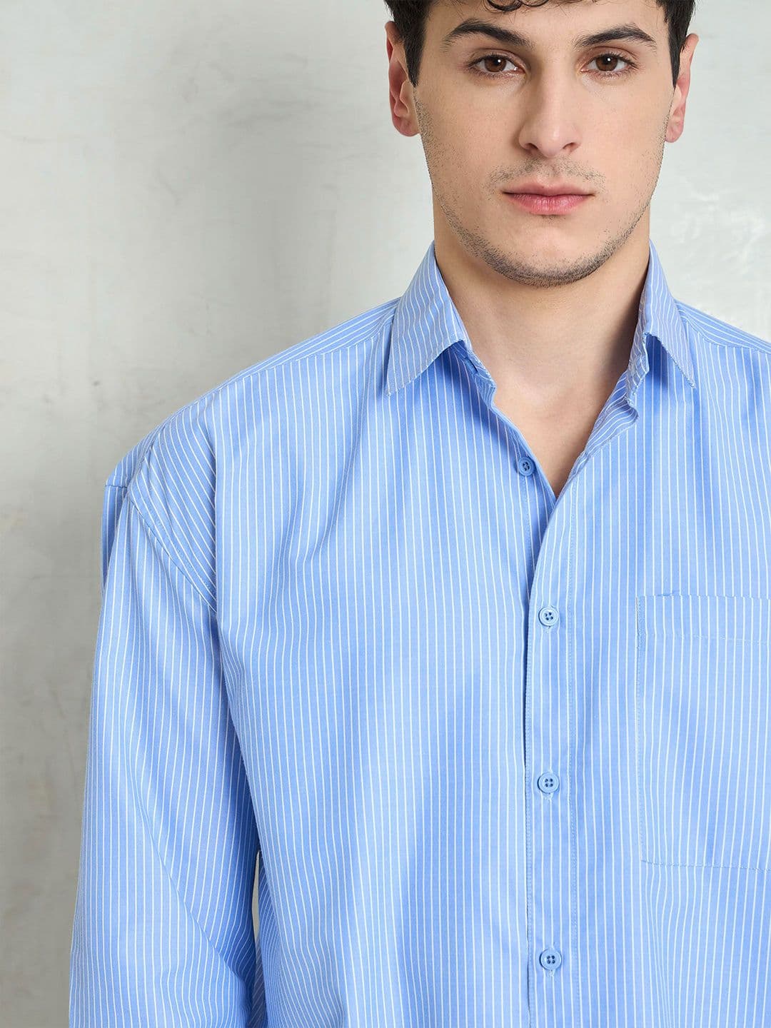 MASCLN SASSAFRAS Vertical Stripes Spread Collar Relaxed Fit Shirt thumbnail 2