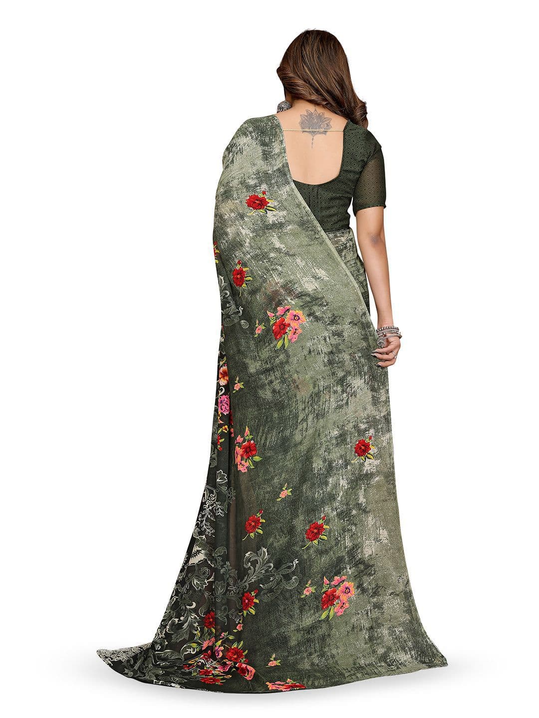 Moda Rapido Floral Poly Georgette Saree thumbnail 7