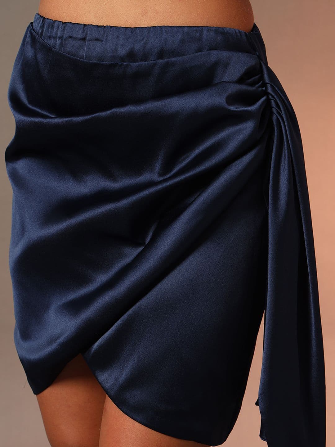 Trend Arrest Satin Tulip Mini Draped Skirt thumbnail 5
