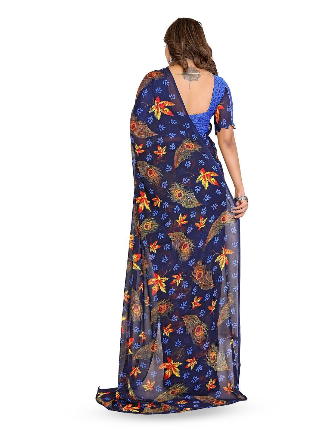 Moda Rapido Floral Poly Georgette Saree thumbnail 3