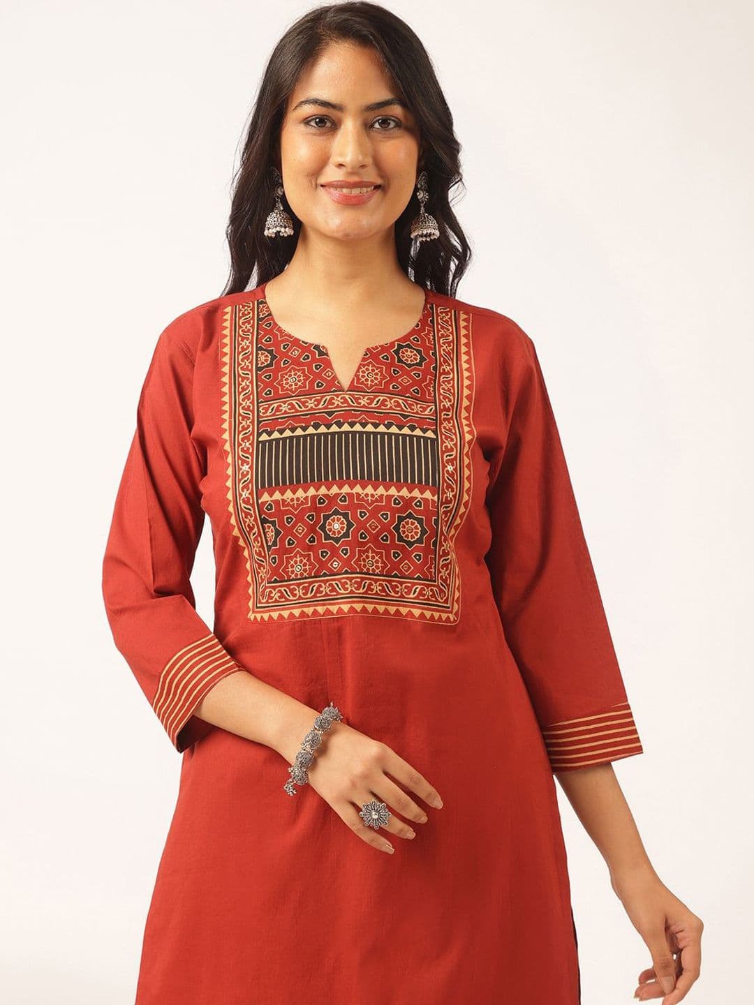 KALINI Women Floral Printed Regular Pure Cotton Kurta Sets With Dupatta thumbnail 2