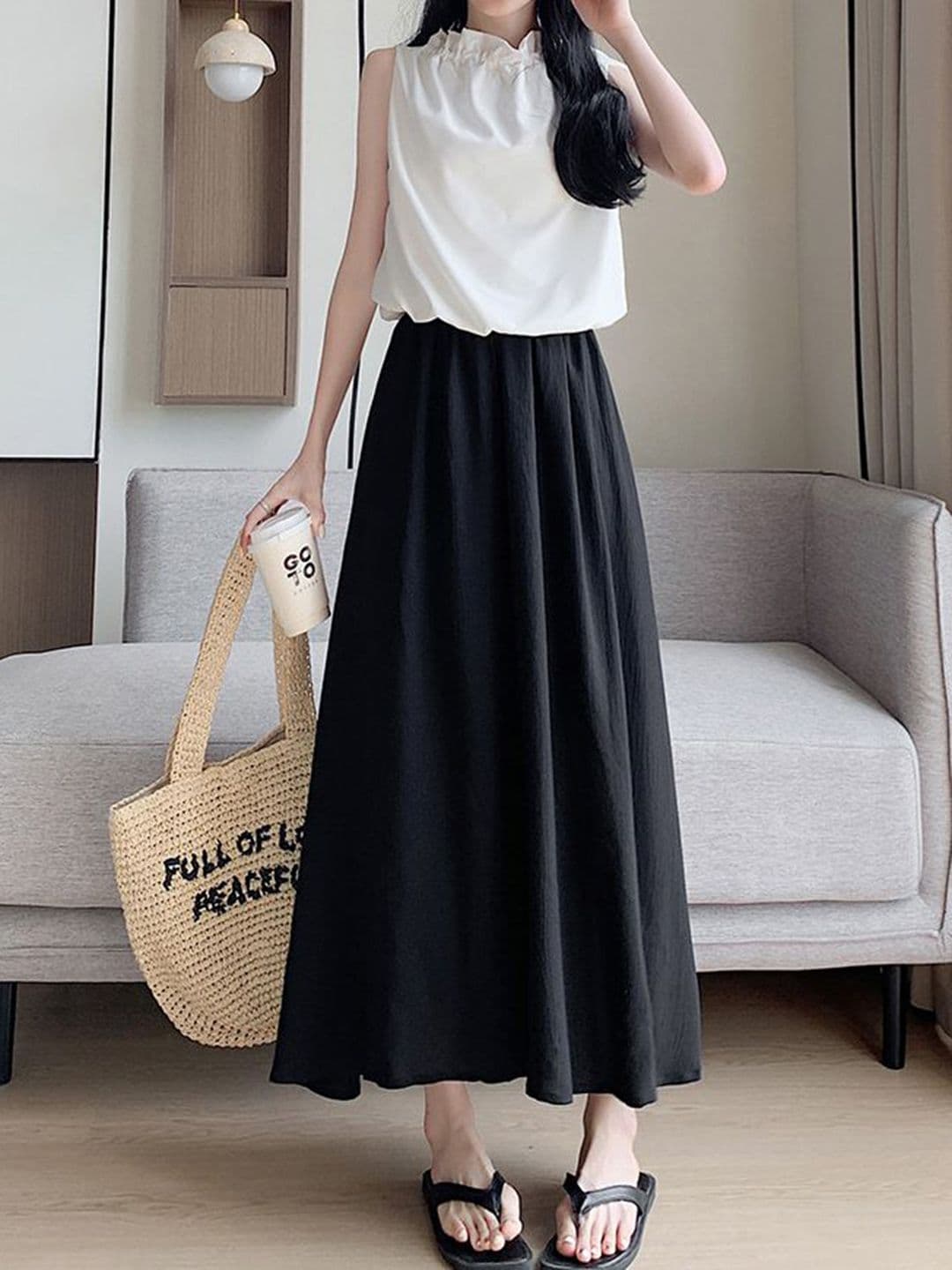 StyleCast x Revolte Casual Solid Maxi Skirt - view 1