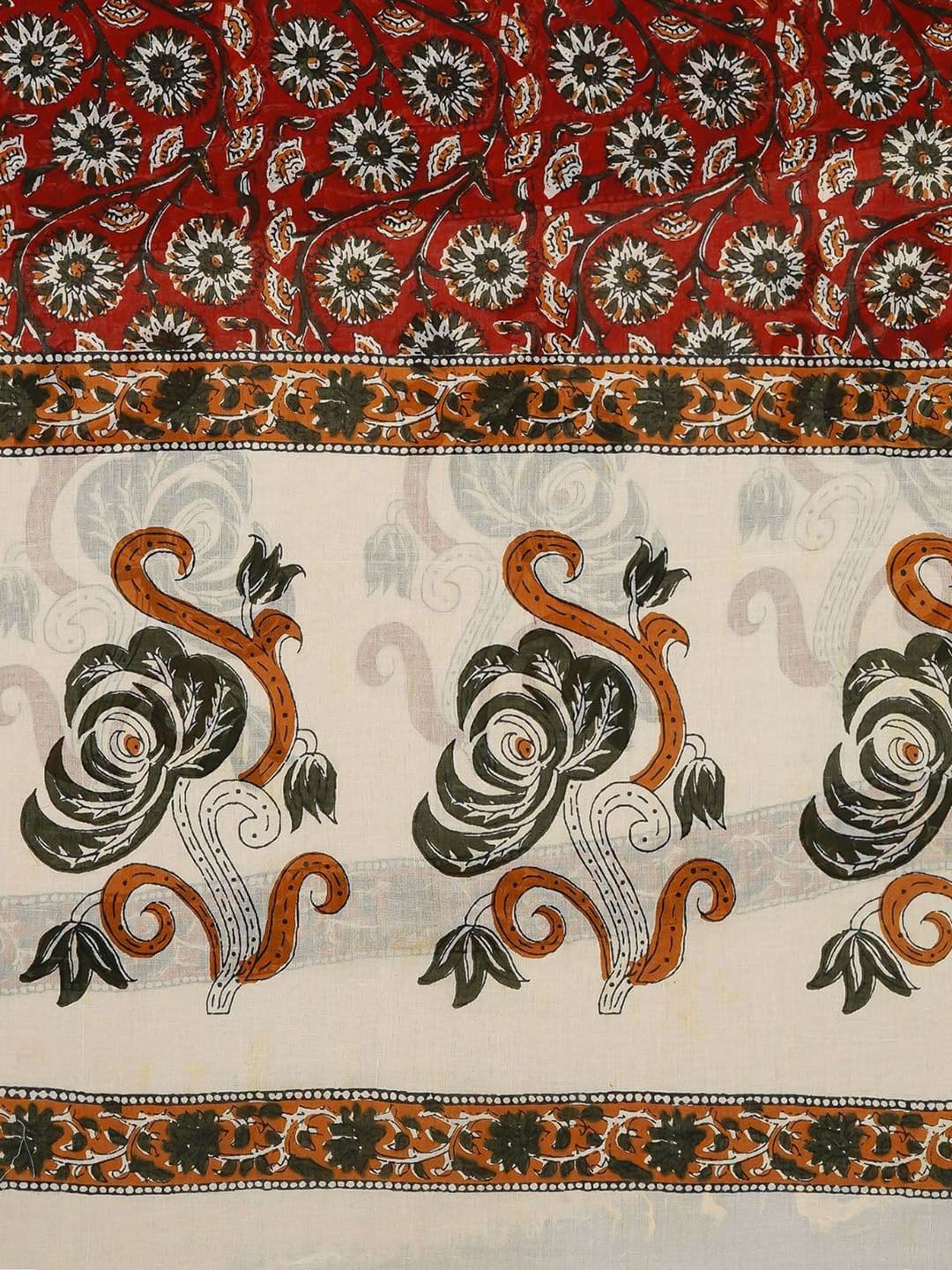 Kwatchi Floral Printed Pure Cotton Unstitched Dress Material thumbnail 2