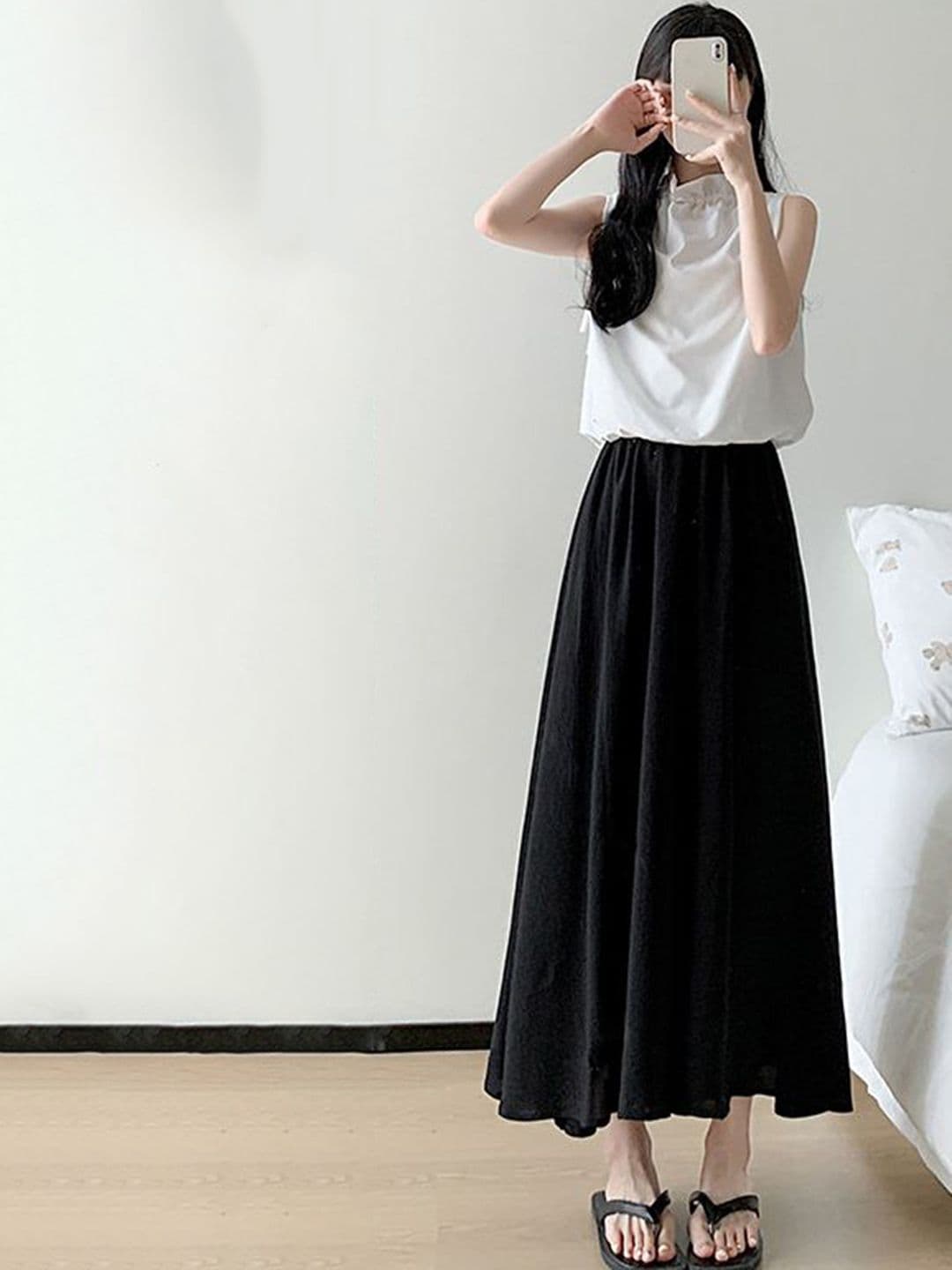 StyleCast x Revolte Casual Solid Maxi Skirt thumbnail 4