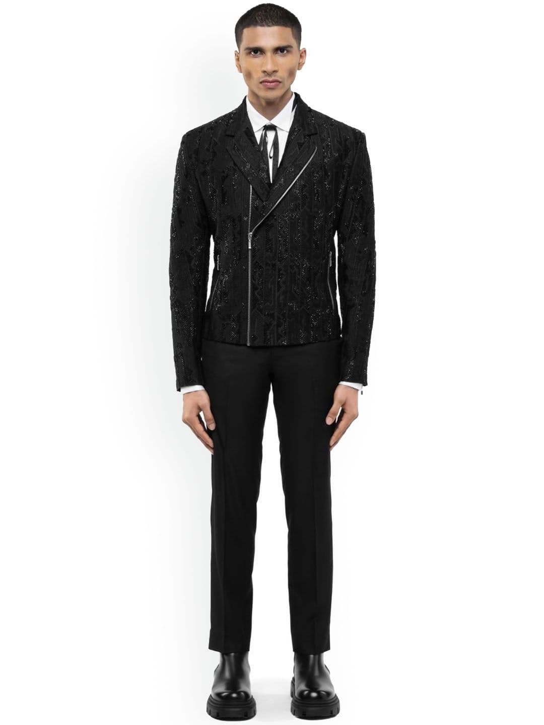 SDS By Kushal Shah Men Crop Biker Jacket thumbnail 4