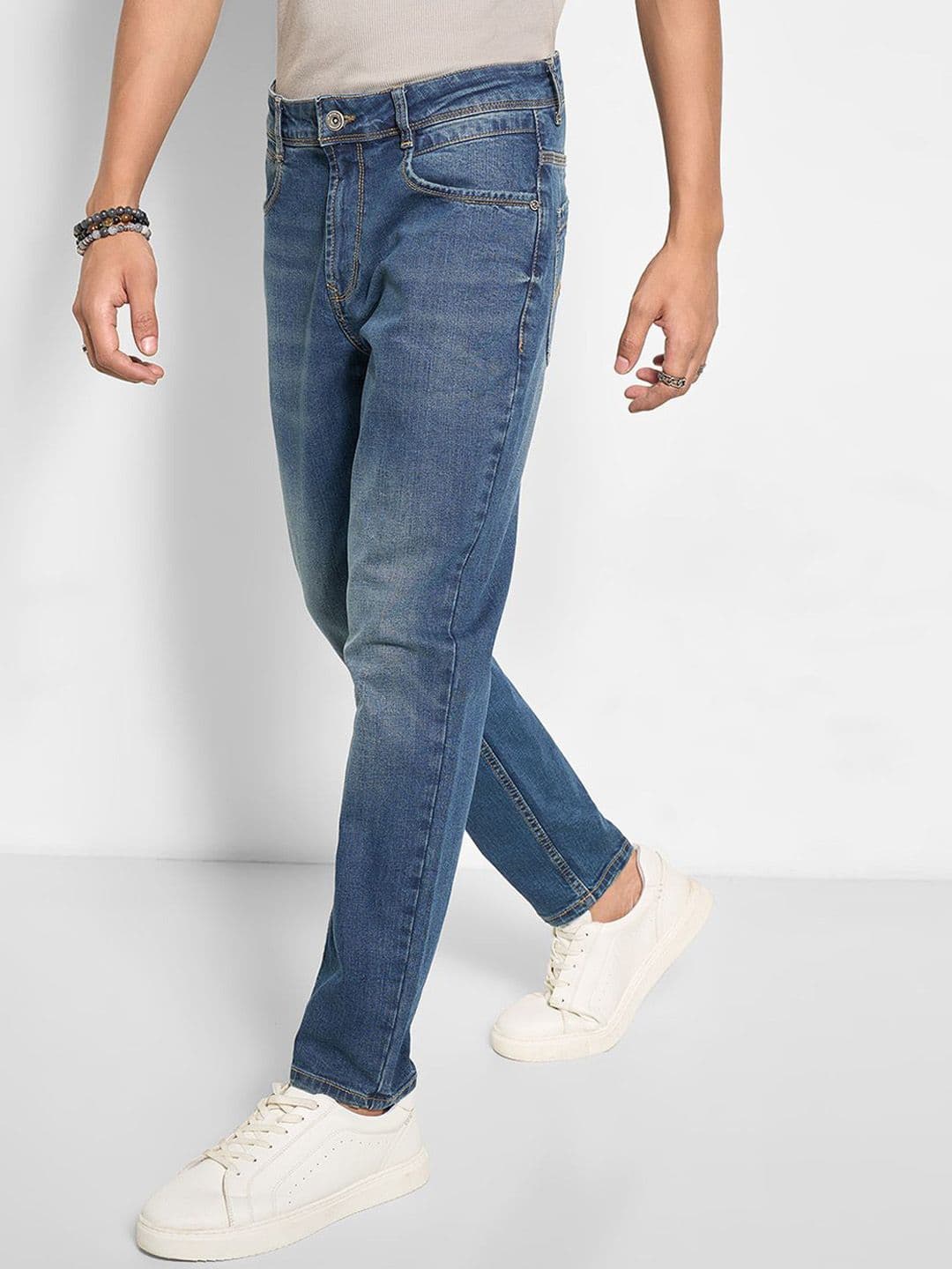 SF JEANS by Pantaloons Men Regular Fit Mid-Rise Heavy Fade Jeans thumbnail 6
