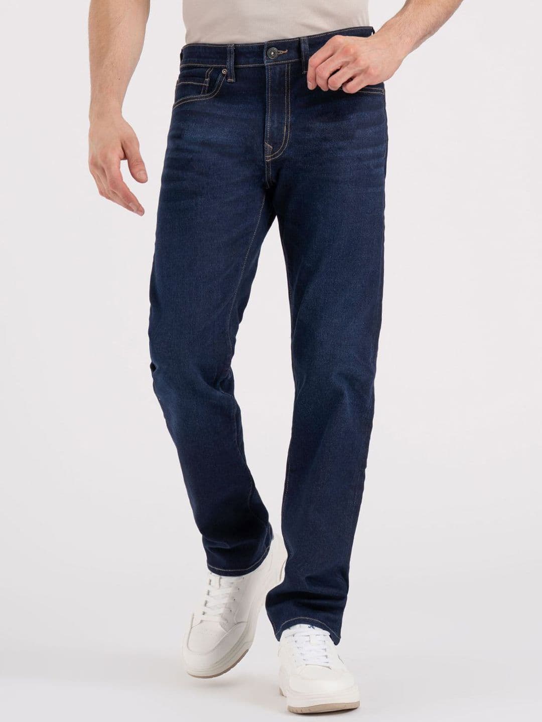 Red Tape Men Straight Fit Mid-Rise Light Fade Stretchable Jeans - view 1
