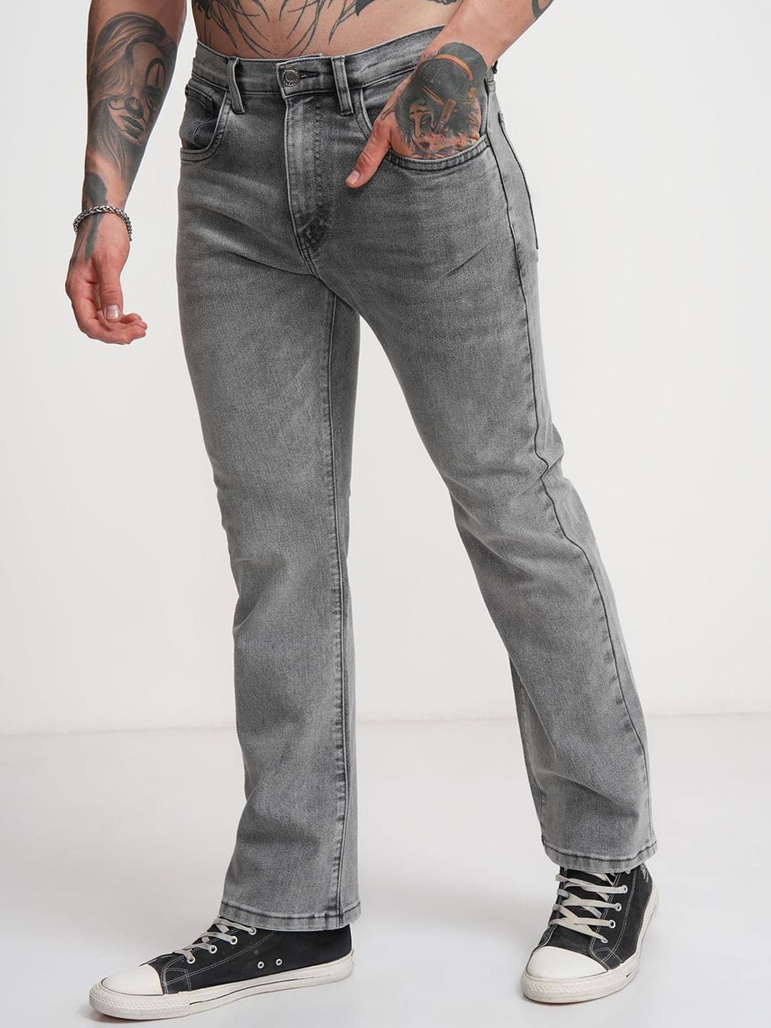 HIGHLANDER Men Straight Fit Mid-Rise Light Fade Stretchable Jeans thumbnail 3