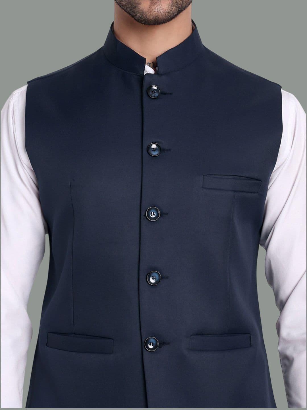 Moda Rapido Mandarin Collar Nehru Jacket thumbnail 6