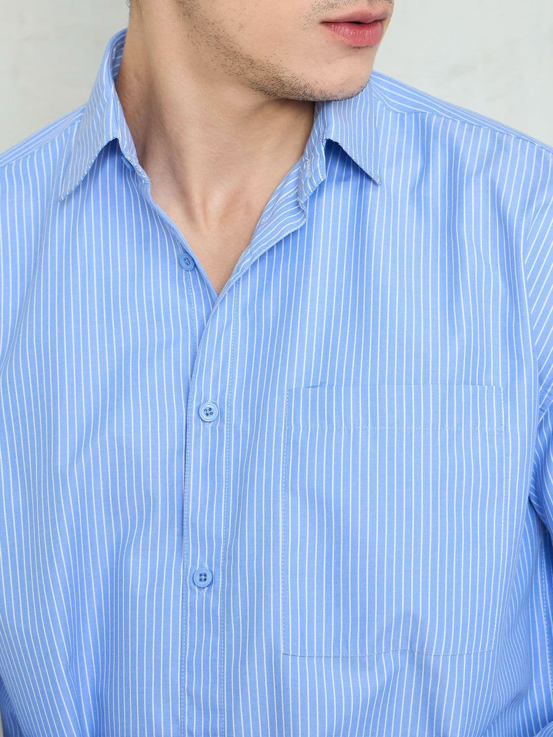 MASCLN SASSAFRAS Vertical Stripes Spread Collar Relaxed Fit Shirt thumbnail 7