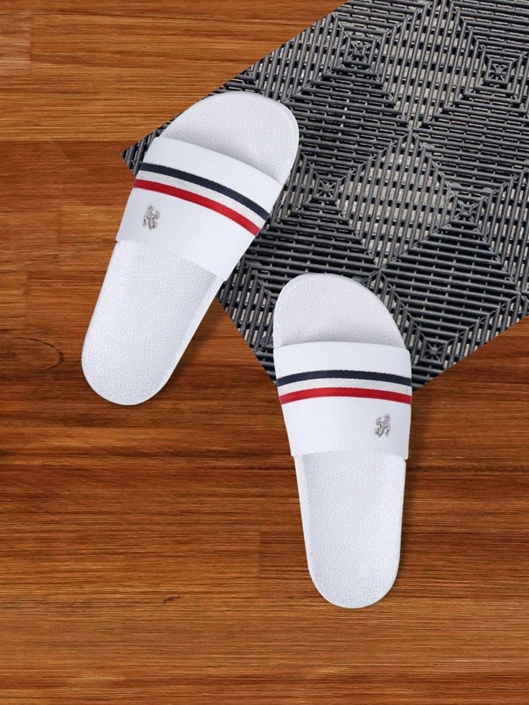 PERY PAO Striped Cushioned Footbed Sliders - view 1