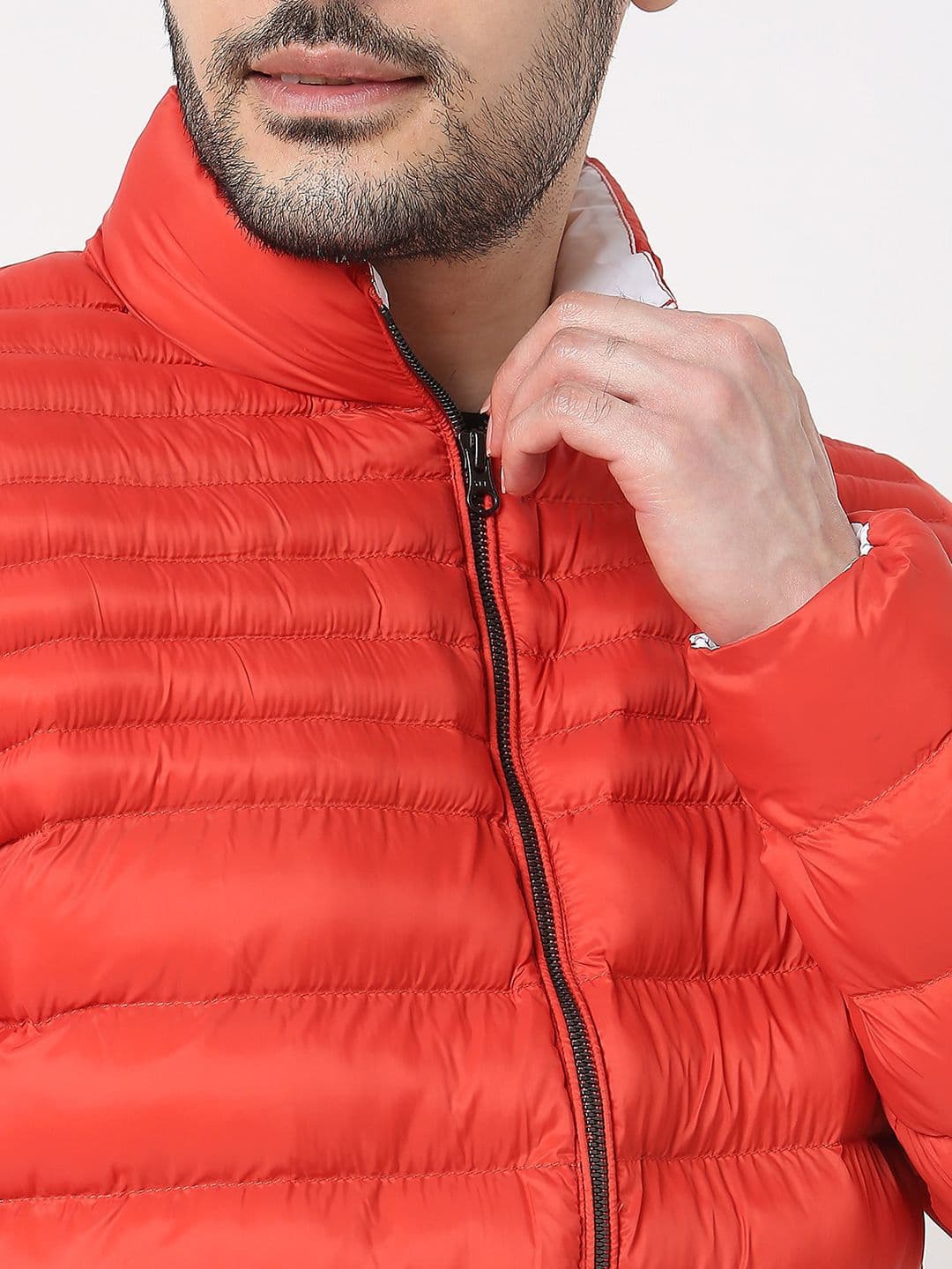 SPYKAR Men Camouflage Striped Longline Puffer Jacket thumbnail 4