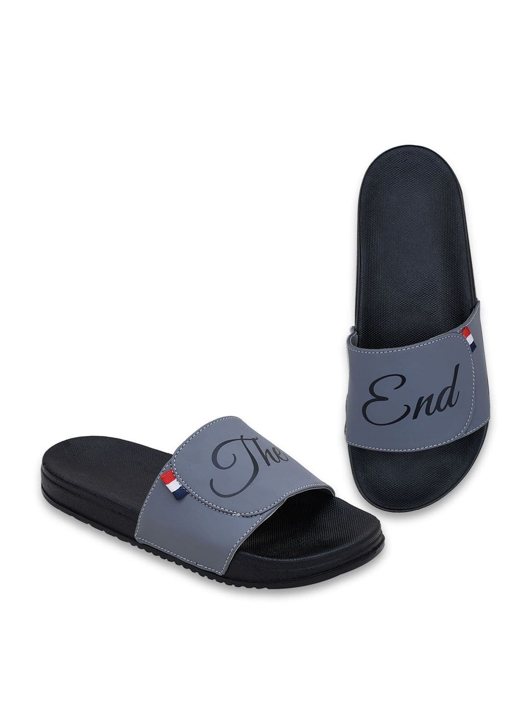 PERY PAO Typography Printed Cushioned Footbed Sliders thumbnail 2