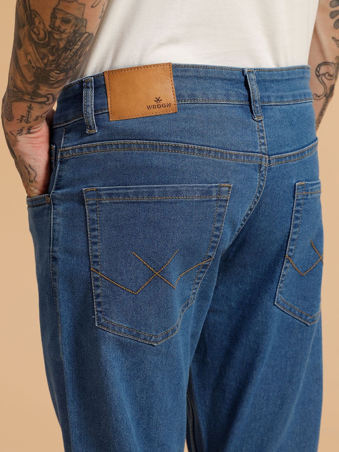 WROGN Men Comfort Slim Fit Mid-Rise Jeans thumbnail 3
