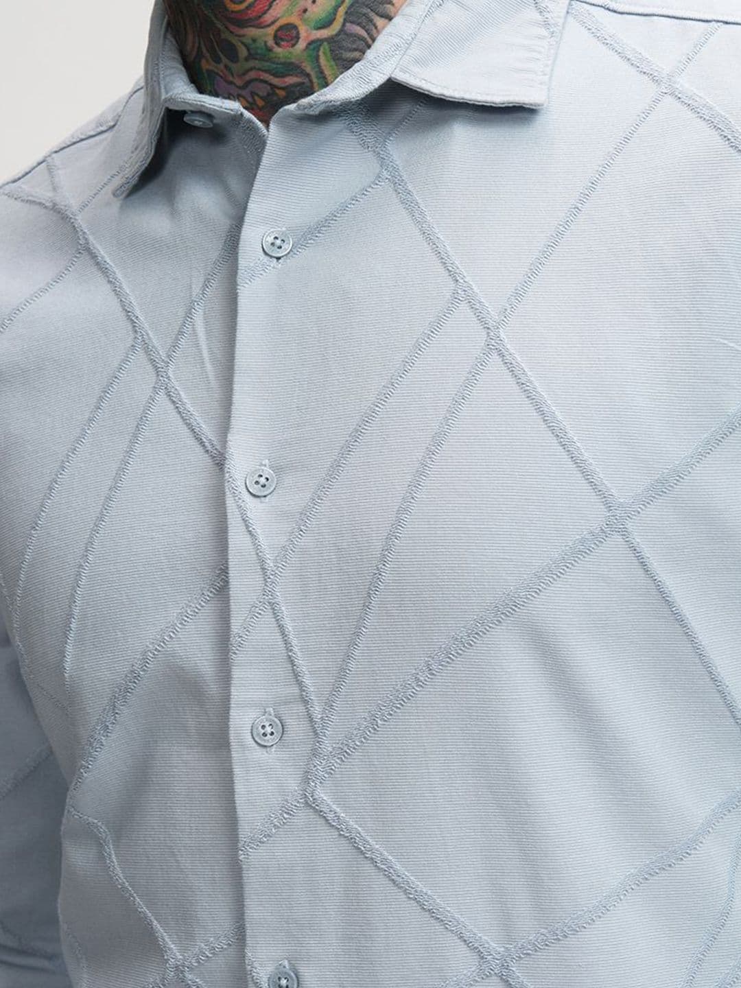HIGHLANDER Men Cutaway Collar Comfort Slim Fit Casual Shirt thumbnail 6
