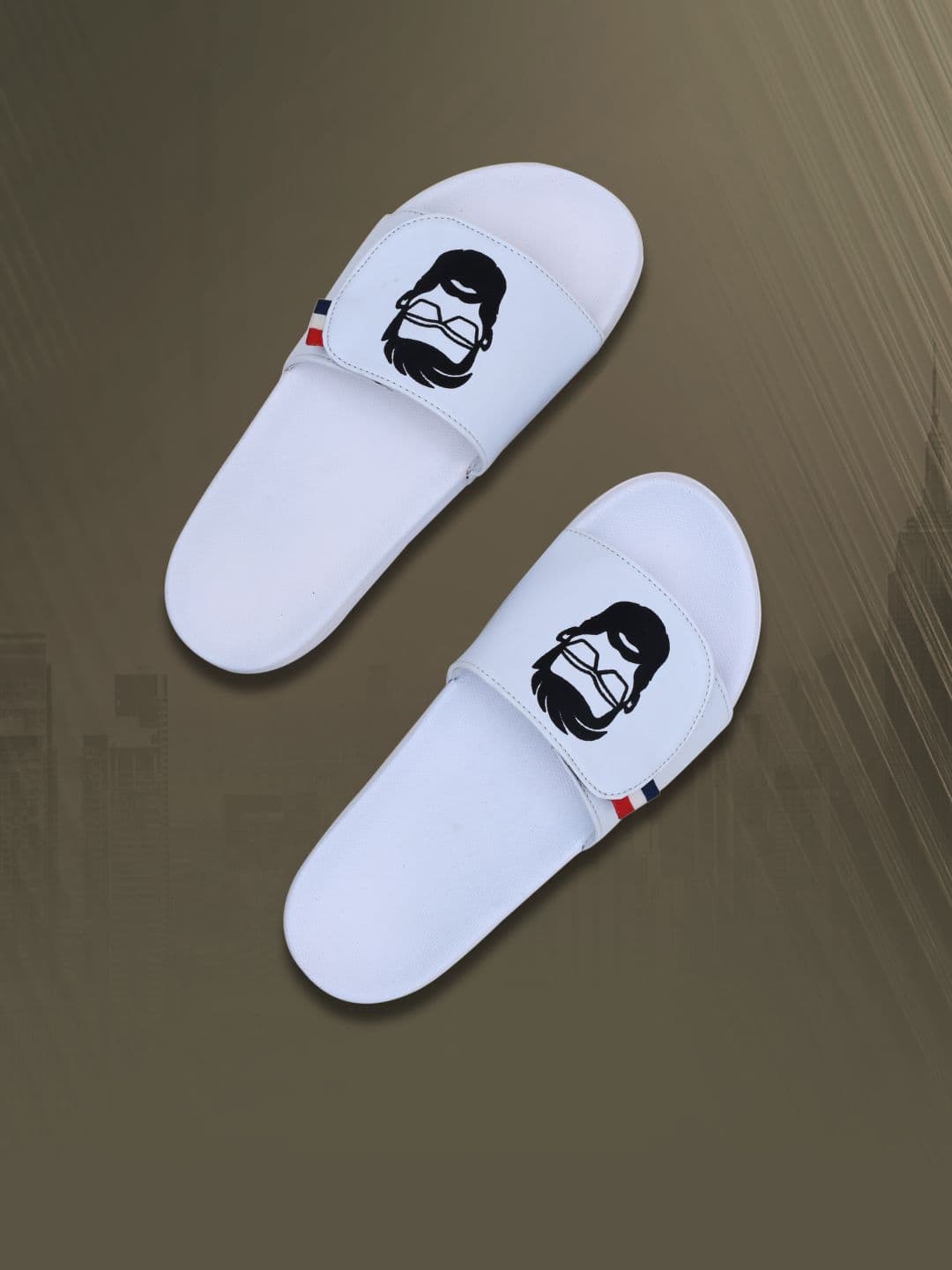 PERY PAO Stylish Graphic Printed Cushioned Footbed Sliders - view 1