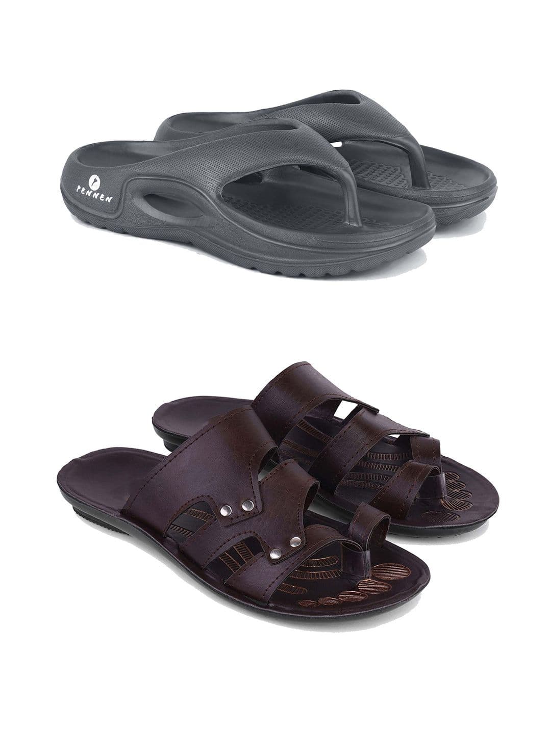 PENNEN Men Set Of 2 Anti-Skid Thong Flip-Flops - view 1