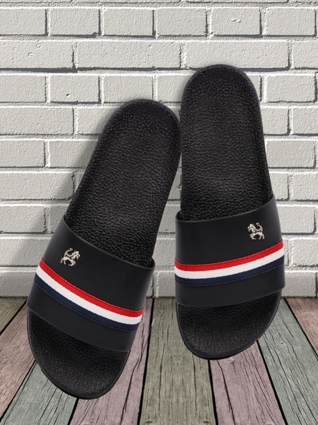 PERY PAO Striped Cushioned Footbed Sliders - view 1
