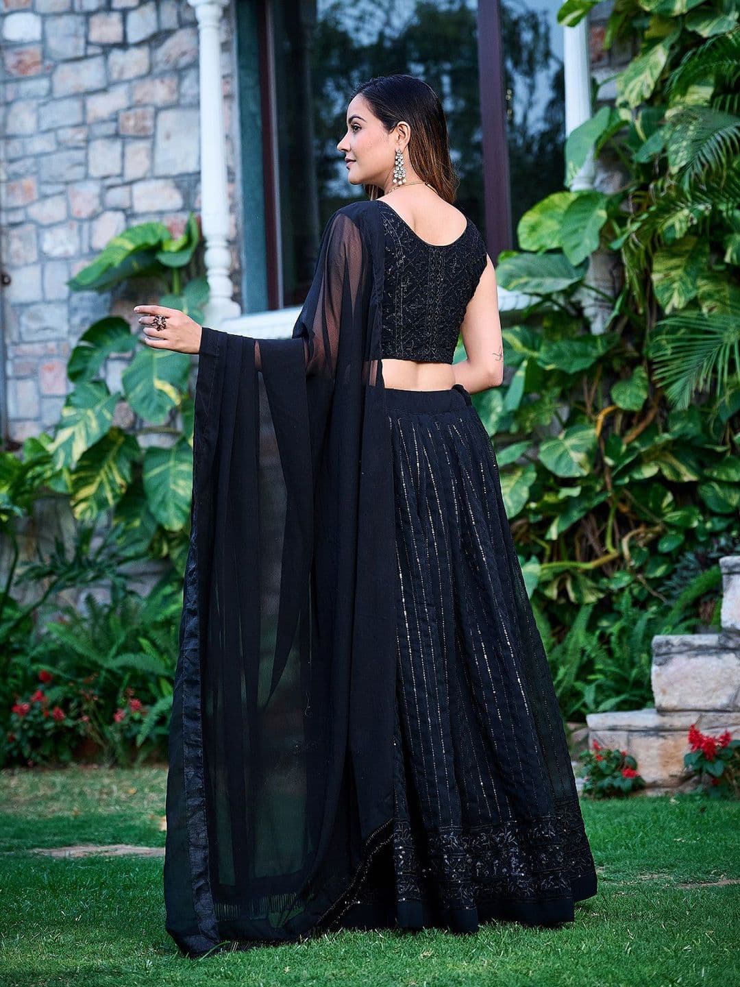 GRISHU COLLECTION Embroidered Ready to Wear Lehenga & Blouse With Dupatta thumbnail 6